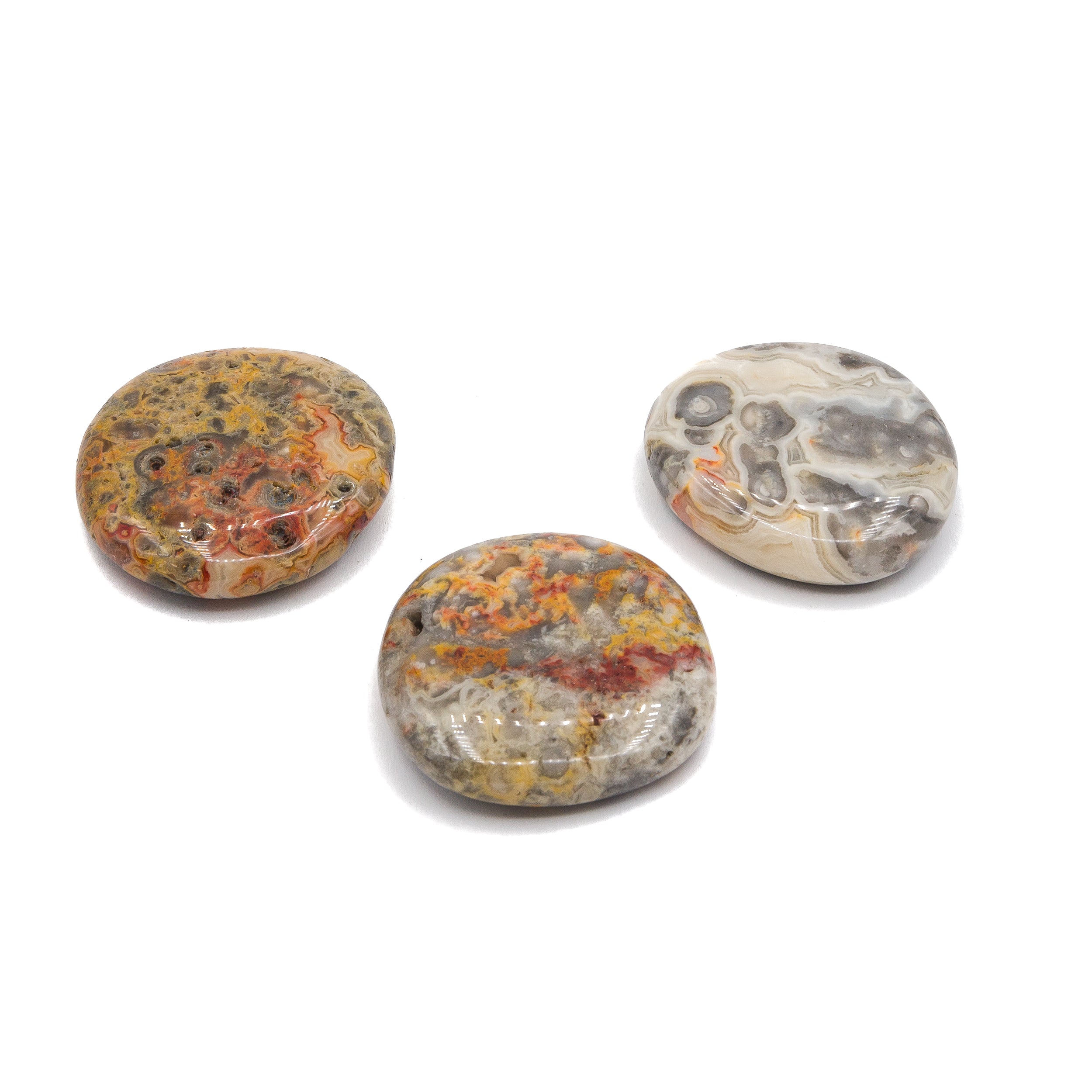 Agate - Crazy Lace Palm Stone $10